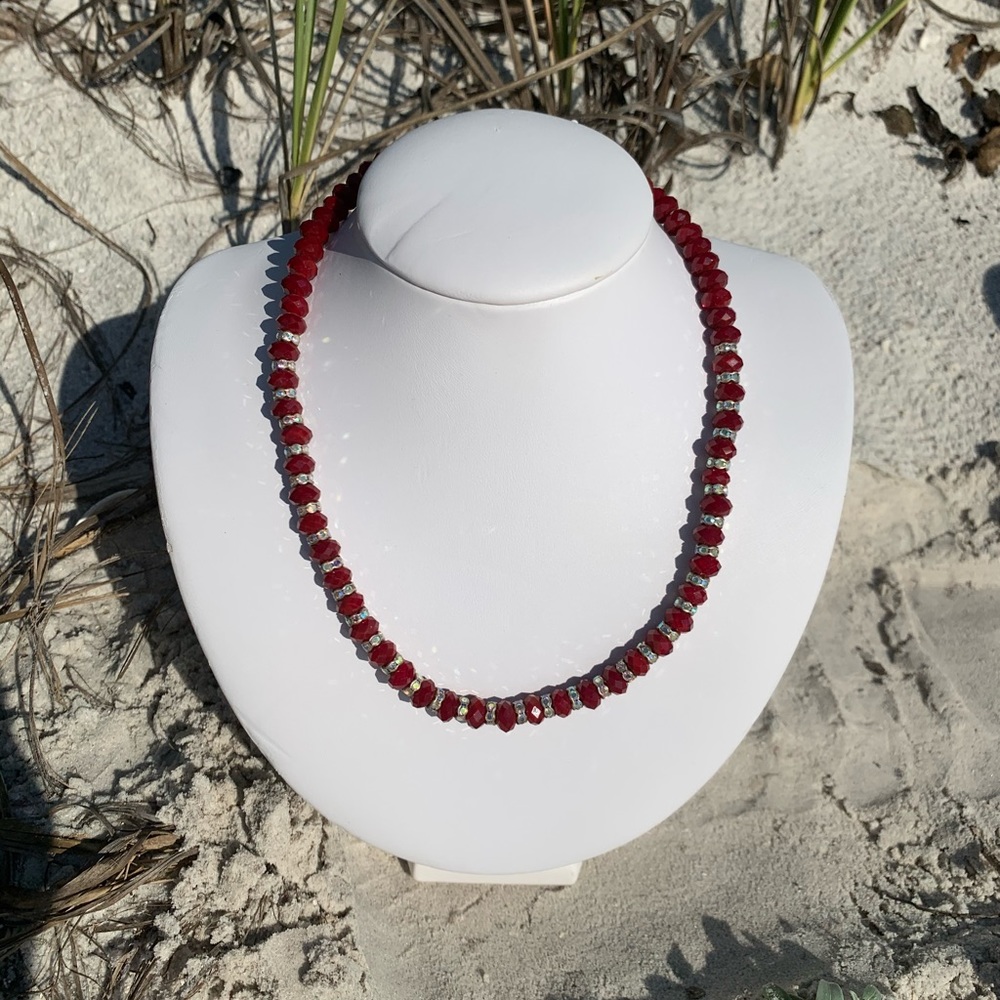 Ruby and Swarovski Crystal Necklace